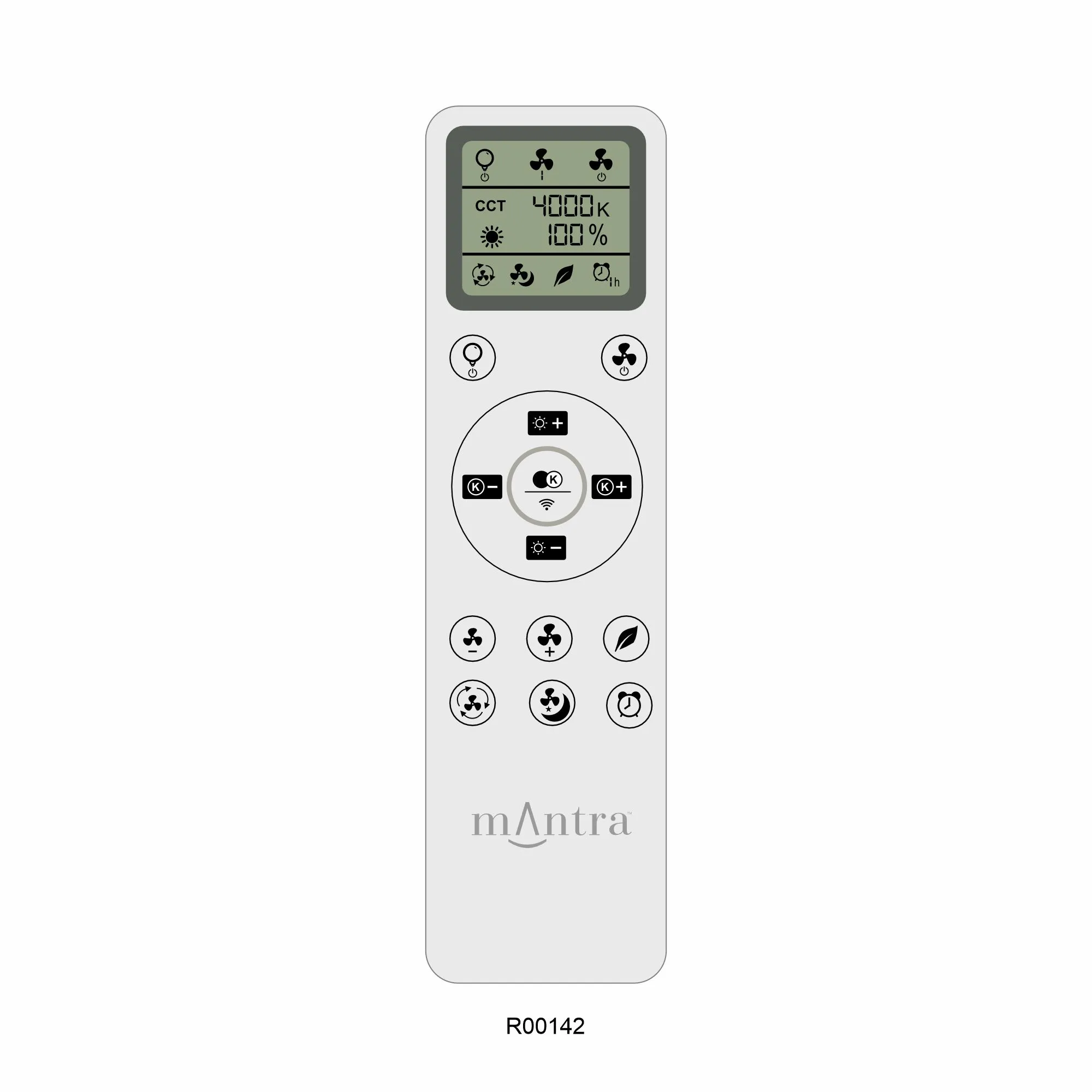 Brisa Mini 20W LED Dimmable Ceiling Light With Built-In 40W DC Reversible Fan, 2700-5000K Remote & APP Control, Black, IP44 M8725  Mantra Brisa Mini